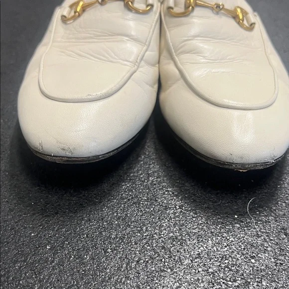 Gucci Cream Leather Horsebit Slip-On Mules - Picture 2 of 6